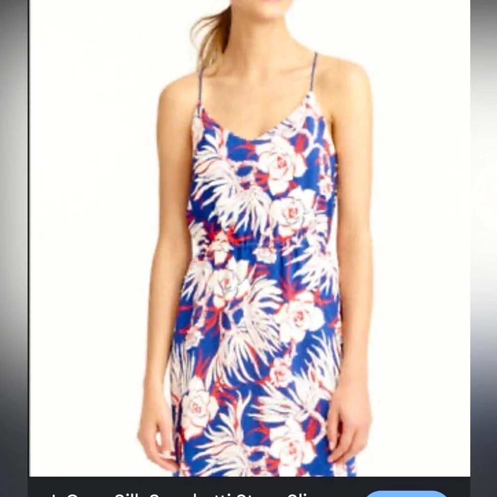 J. Crew Floral Silk Halter Midi Dress in Hawaiian Print, size 2